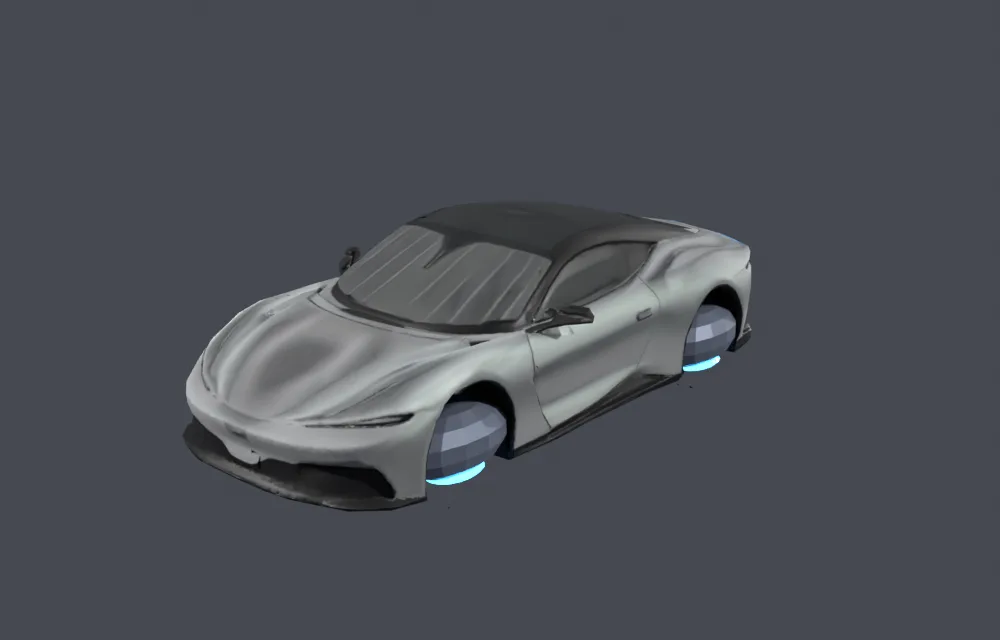 Flying car, 45 degree view
